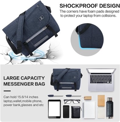 OIWAS Messenger Bag dla mężczyzn, 15.6 Inch Laptop Crossbody Bags Kobiety Casual Sachet Shoulder Bag Biuro podróży College