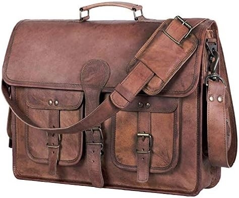 18 cali skórzane briefscase laptop messenger bag najlepszy komputer satchel ręcznie wykonane torby dla mężczyzn i kobiet