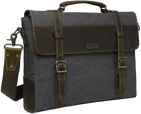 Torba dla mężczyzn,Vintage płótno skóra płótno laptopa torba na ramieniu torba biznesowa walizka