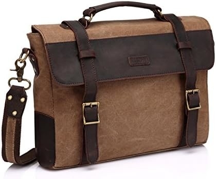 Torba dla mężczyzn,Vintage płótno skóra płótno laptopa torba na ramieniu torba biznesowa walizka