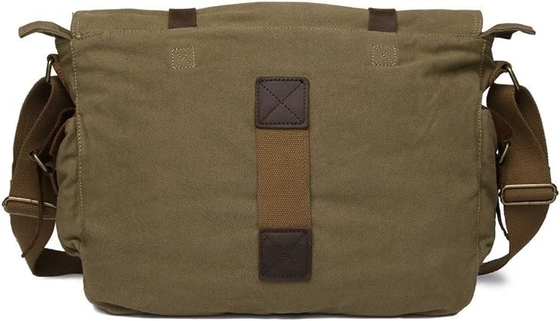Sekhunk Vintage Wojskowa skóra płótna laptop torba posłańcy torby średnie