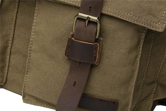 Sekhunk Vintage Wojskowa skóra płótna laptop torba posłańcy torby średnie