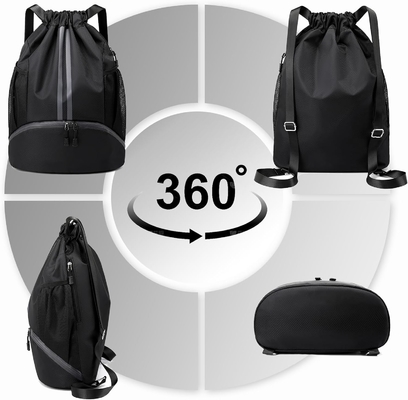 HOEDIA SPORTS DRAWSTRING RYCKPACK - STRING SWIM GYM BAG Z KOPICZĄ CZUBOWĄ I WATER-PROOF POCZEK DOMÓW&amp;MEN