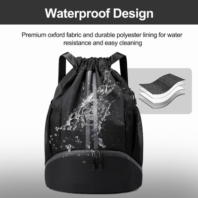 HOEDIA SPORTS DRAWSTRING RYCKPACK - STRING SWIM GYM BAG Z KOPICZĄ CZUBOWĄ I WATER-PROOF POCZEK DOMÓW&amp;MEN