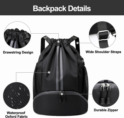 HOEDIA SPORTS DRAWSTRING RYCKPACK - STRING SWIM GYM BAG Z KOPICZĄ CZUBOWĄ I WATER-PROOF POCZEK DOMÓW&amp;MEN