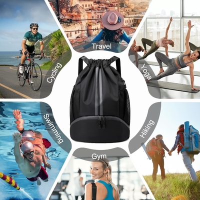 HOEDIA SPORTS DRAWSTRING RYCKPACK - STRING SWIM GYM BAG Z KOPICZĄ CZUBOWĄ I WATER-PROOF POCZEK DOMÓW&amp;MEN