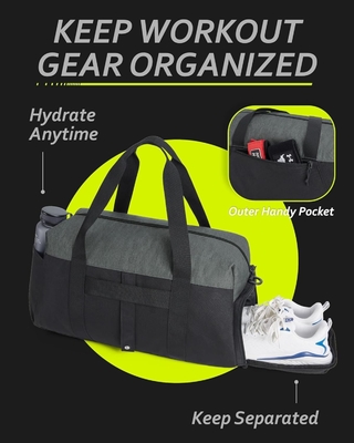 Bagsmart gym bags for men women, składany bagaż podróżny, lekki weekend duffel bag z schowkiem,