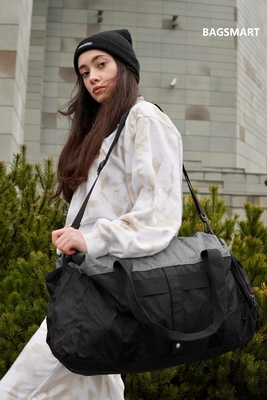 Bagsmart gym bags for men women, składany bagaż podróżny, lekki weekend duffel bag z schowkiem,