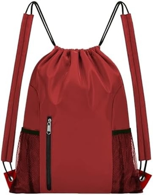 BEEGREEN DRAWSTRING-BACK-GYM-BAG, LARGE SPORTS BAG, STRING RECKBACK CINCH BAG dla mężczyzn i kobiet Czerwony