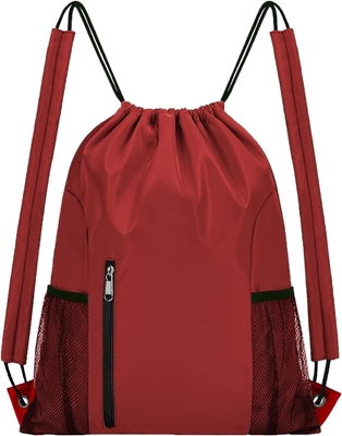 BEEGREEN DRAWSTRING-BACK-GYM-BAG, LARGE SPORTS BAG, STRING RECKBACK CINCH BAG dla mężczyzn i kobiet Czerwony