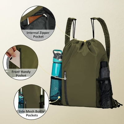 BEEGREEN DRAWSTRING-BACK-GYM-BAG, LARGE SPORTS BAG, STRING RECKBACK CINCH BAG dla mężczyzn i kobiet Czerwony