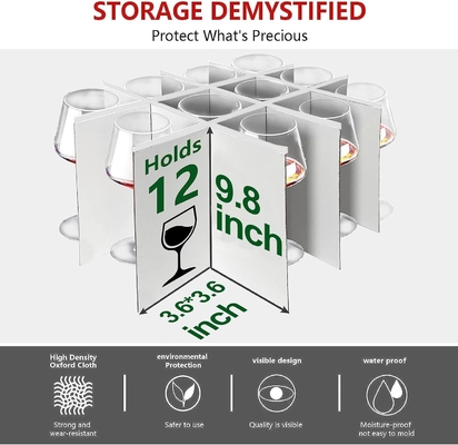 HOMYFORT WIN GLASE STEMWARE STOCKWARE CASES, CHINA STOCKWARE CONTAINERS Box Z Wydzielnikami twardą powłokę dla 12 krystalicznego szkła