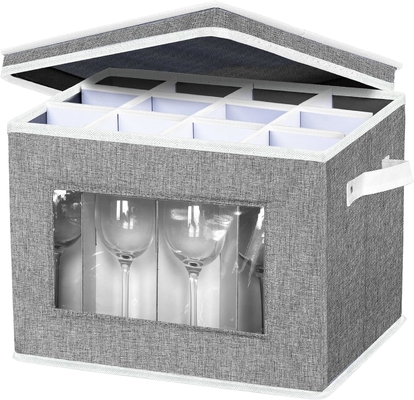 HOMYFORT WIN GLASE STEMWARE STOCKWARE CASES, CHINA STOCKWARE CONTAINERS Box Z Wydzielnikami twardą powłokę dla 12 krystalicznego szkła
