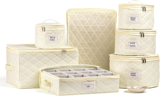 CHINA STORAGE CONTAINERS QUILTED. 7PC DISHES STORAGE KIT Z 48 CUT-TO-SIZE FELT INNERS. FINE CHINA STORAGE, Płytka