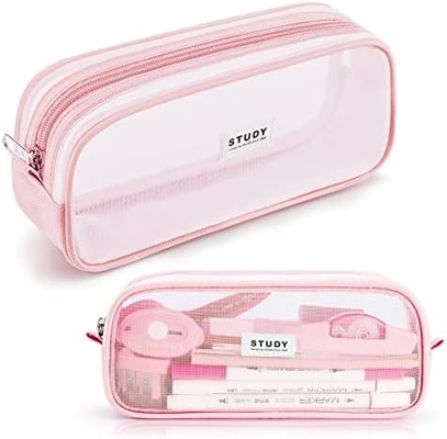 Kalidi Grid Mesh Pencil Case Wielkiej pojemności Pudełko ołówkowe Wielkie Pudełko ołówkowe z zamkiem Prosty torebki papiernicze Pióro estetyczne