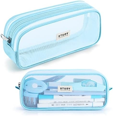 Kalidi Grid Mesh Pencil Case Wielkiej pojemności Pudełko ołówkowe Wielkie Pudełko ołówkowe z zamkiem Prosty torebki papiernicze Pióro estetyczne
