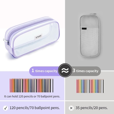Kalidi Grid Mesh Pencil Case Wielkiej pojemności Pudełko ołówkowe Wielkie Pudełko ołówkowe z zamkiem Prosty torebki papiernicze Pióro estetyczne