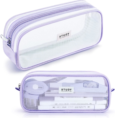 Kalidi Grid Mesh Pencil Case Wielkiej pojemności Pudełko ołówkowe Wielkie Pudełko ołówkowe z zamkiem Prosty torebki papiernicze Pióro estetyczne