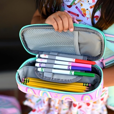 Mybasies dziecięce ołówek dla dziewczynek i chłopców Miękki Rainbow Pen Box Pocket (Rainbow 1)