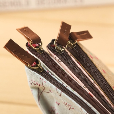 Pudełka ołówkowa, Cute Floral Flower Canvas Zipper Pudełka ołówkowa Cudowna tkanina Flower Tree Pen Bags Supplies 4 Pcs