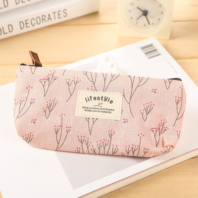 Pudełka ołówkowa, Cute Floral Flower Canvas Zipper Pudełka ołówkowa Cudowna tkanina Flower Tree Pen Bags Supplies 4 Pcs
