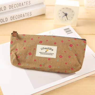 Pudełka ołówkowa, Cute Floral Flower Canvas Zipper Pudełka ołówkowa Cudowna tkanina Flower Tree Pen Bags Supplies 4 Pcs