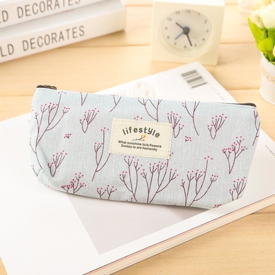 Pudełka ołówkowa, Cute Floral Flower Canvas Zipper Pudełka ołówkowa Cudowna tkanina Flower Tree Pen Bags Supplies 4 Pcs