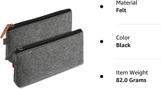 ProCase Kaseta ołówkowa Kaseta ołówkowa, filcowe papierosy dla uczniów Torba z zamkiem do ołówków, ołówków, podkreślaczy, gel pens, markerów