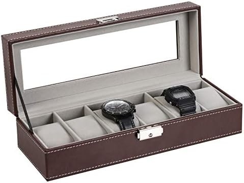 NEX 6 Slots Watch Box Organizer dla mężczyzn, Czarny Watch Holder Stand Display Storage Case