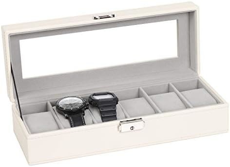 NEX 6 Slots Watch Box Organizer dla mężczyzn, Czarny Watch Holder Stand Display Storage Case