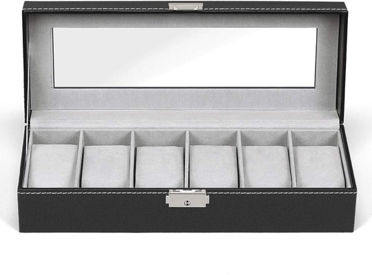 NEX 6 Slots Watch Box Organizer dla mężczyzn, Czarny Watch Holder Stand Display Storage Case