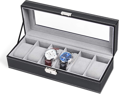 NEX 6 Slots Watch Box Organizer dla mężczyzn, Czarny Watch Holder Stand Display Storage Case