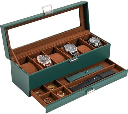 ProCase Watch Box Organizer dla mężczyzn, 6 slot Watch Display Case z szufladą, Dzień Ojca Prezent Men Watch Holder Watch