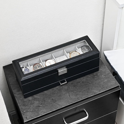 ProCase Watch Box Organizer dla mężczyzn, 6 slot Watch Display Case z szufladą, Dzień Ojca Prezent Men Watch Holder Watch