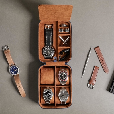 ROTHWELL 5 Watch Travel Case Storage Organizer dla 5 zegarków.