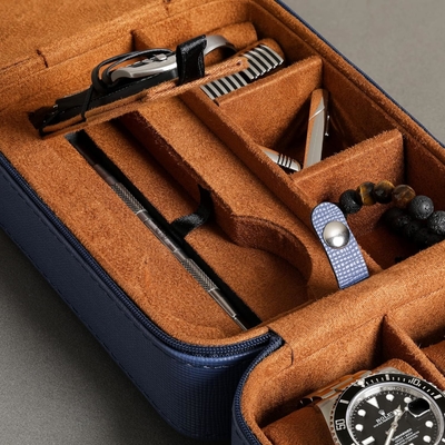 ROTHWELL 5 Watch Travel Case Storage Organizer dla 5 zegarków.