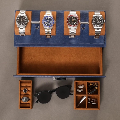 ROTHWELL Luxury Watch Display Case dla 4 zegarków