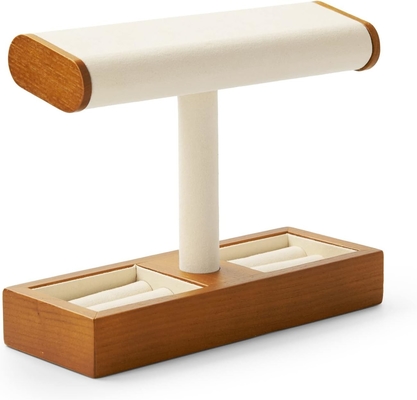 Solid Wood Watch Display Stand T-bar Watch Stand Biżuteria Holder Stand Watch Case dla mężczyzn Watch Holder Organizer dla mężczyzn