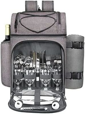 Hap Tim Picnic Backpack Cooler dla 4 osób z izolowaną torbą do chłodzenia, podkładką do wina, kocem z wełny,