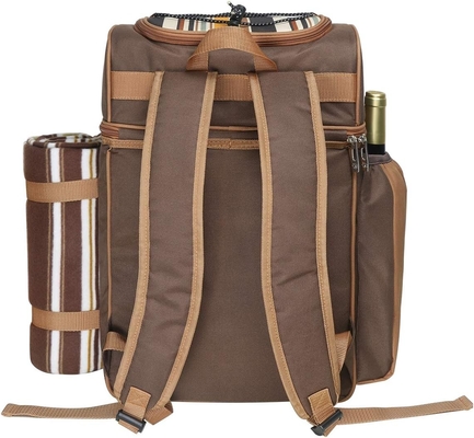 Hap Tim Picnic Backpack Cooler dla 4 osób z izolowaną torbą do chłodzenia, podkładką do wina, kocem z wełny,