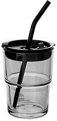 13oz/400ml Tumbler szklanki z wodą, kubki ze słomą i zatwierdzony pokrywę Nosić na kawę, herbaty lodowej, grube ściany izolowane szkło