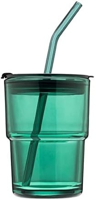 13oz/400ml Tumbler szklanki z wodą, kubki ze słomą i zatwierdzony pokrywę Nosić na kawę, herbaty lodowej, grube ściany izolowane szkło