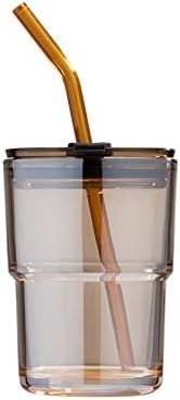 13oz/400ml Tumbler szklanki z wodą, kubki ze słomą i zatwierdzony pokrywę Nosić na kawę, herbaty lodowej, grube ściany izolowane szkło