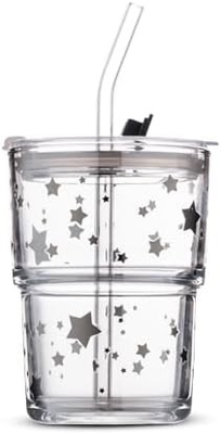 13oz/400ml Tumbler szklanki z wodą, kubki ze słomą i zatwierdzony pokrywę Nosić na kawę, herbaty lodowej, grube ściany izolowane szkło