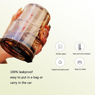13oz/400ml Tumbler szklanki z wodą, kubki ze słomą i zatwierdzony pokrywę Nosić na kawę, herbaty lodowej, grube ściany izolowane szkło