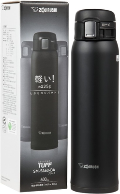 Zojirushi SM-SA60BA Pudełko podciśnieniowo izolowane ze stali nierdzewnej, 1 licznik (pakowanie po 1), czarne, 20 oz
