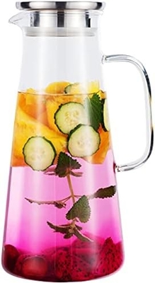 Karafu Szklany Jar z pokrywką, 68Oz Gorąco Odporny Jarek Wody dla Gorącej/Zimnej Wody, Lodowej Herbaty i soki