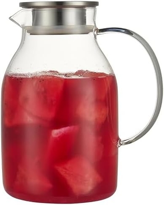Karafu Szklany Jar z pokrywką, 68Oz Gorąco Odporny Jarek Wody dla Gorącej/Zimnej Wody, Lodowej Herbaty i soki
