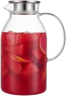 Karafu Szklany Jar z pokrywką, 68Oz Gorąco Odporny Jarek Wody dla Gorącej/Zimnej Wody, Lodowej Herbaty i soki