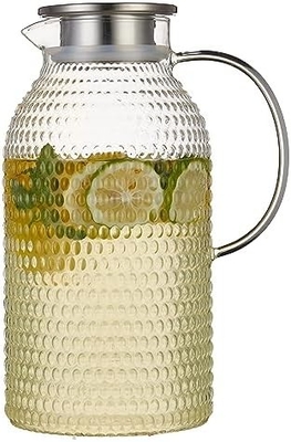 Karafu Szklany Jar z pokrywką, 68Oz Gorąco Odporny Jarek Wody dla Gorącej/Zimnej Wody, Lodowej Herbaty i soki